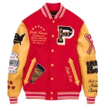 Pelle Pelle Red Yellow Varsity MB Wool Jacket , PELLEPELLE.US