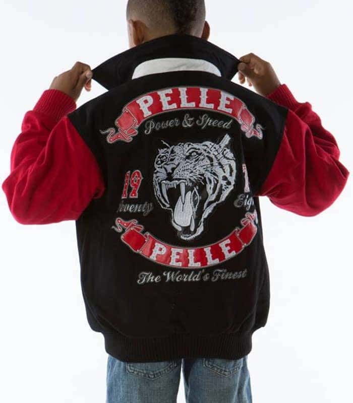 Pelle Pelle Kids Red Black Tiger Wool Jacket, PELLEPELLE.US