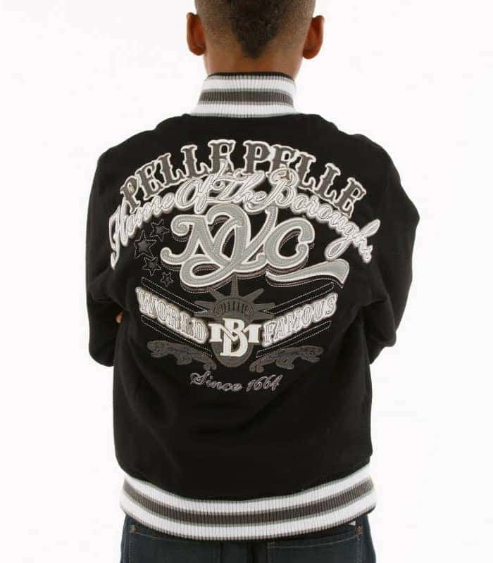 Pelle Pelle Kids Black World Famous MB Jacket, PELLEPELLE.US