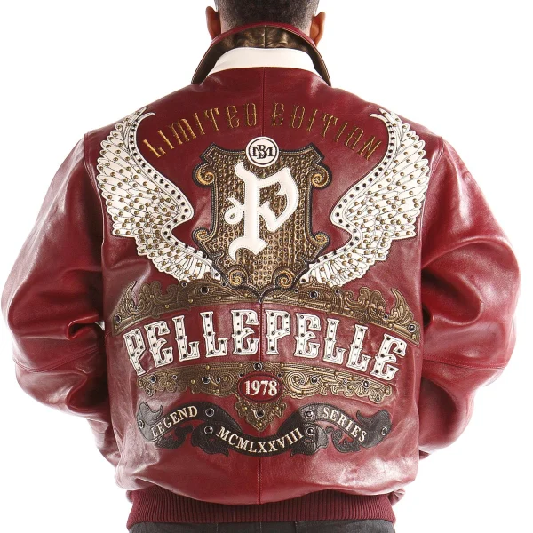 Pelle Pelle Limited Edition Maroon Leather Jacket, pelllepelle.us