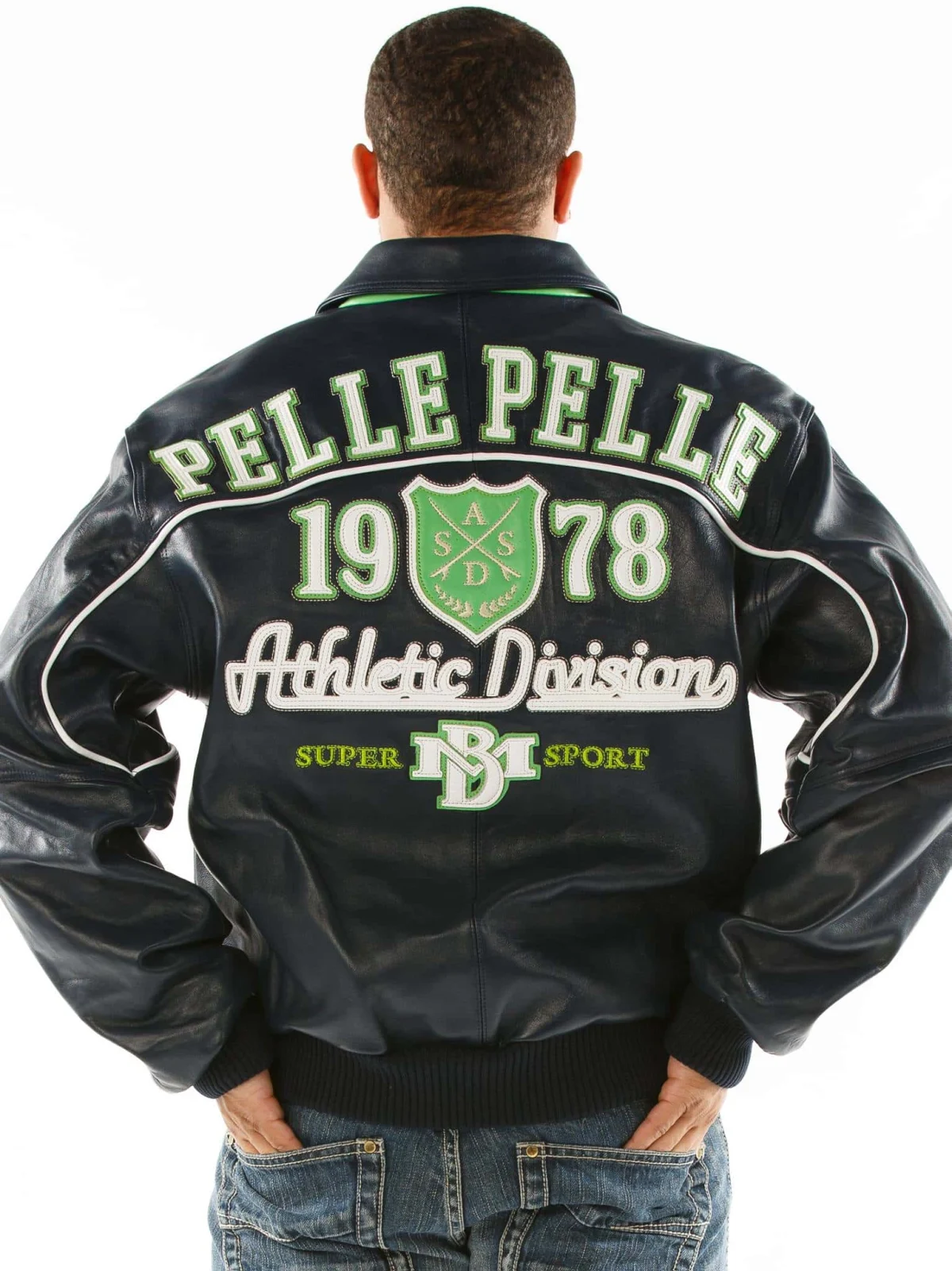 Pelle Pelle Athletic Division Black Leather Jacket, pellepelle.us