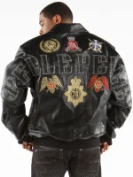 Pelle Pelle Decorated Black Python Jacket,Pelle Pelle, PellePelle.com