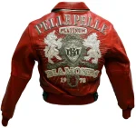 Pelle Pelle Studded Red Leather Jacket, pellepelle.us