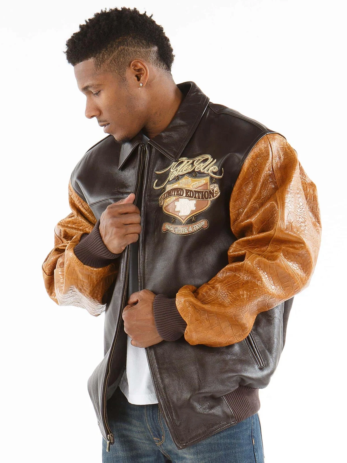 Pelle Pelle Red White & True Brown Leather Jacket, pellepelle.us