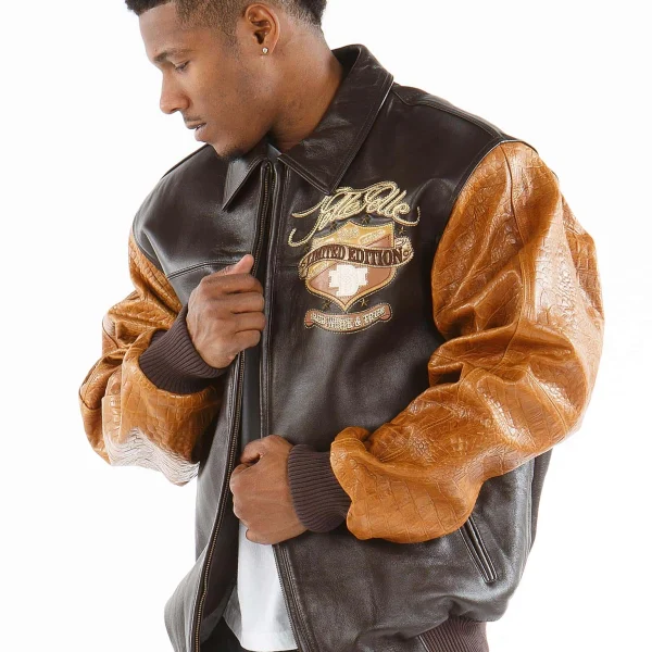 Pelle Pelle Red White & True Brown Leather Jacket, pellepelle.us