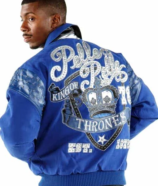 Pelle Pelle King Of Thrones Blue Wool Jacket, pellepelle.us