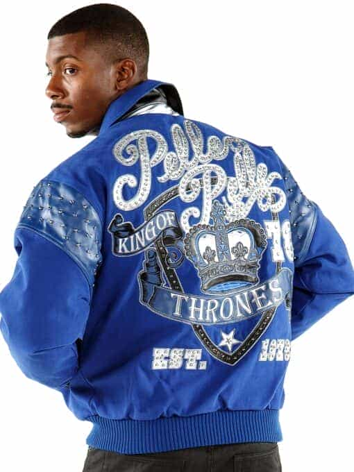 Pelle Pelle King Of Thrones Blue Wool Jacket, pellepelle.us