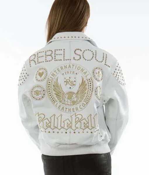 Pelle Pelle Ladies Rebel Soul White Jacket, pellepelle.us