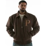 Pelle Pelle Snakeskin Brown Wool Jacket