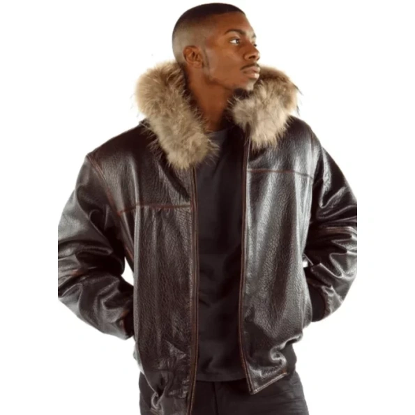 Pelle Pelle Fur Hood Leather Jacket, pellepelle.us