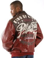 Pelle Pelle Maroon King Of Legacy Leather Jacket, pellepelle.us