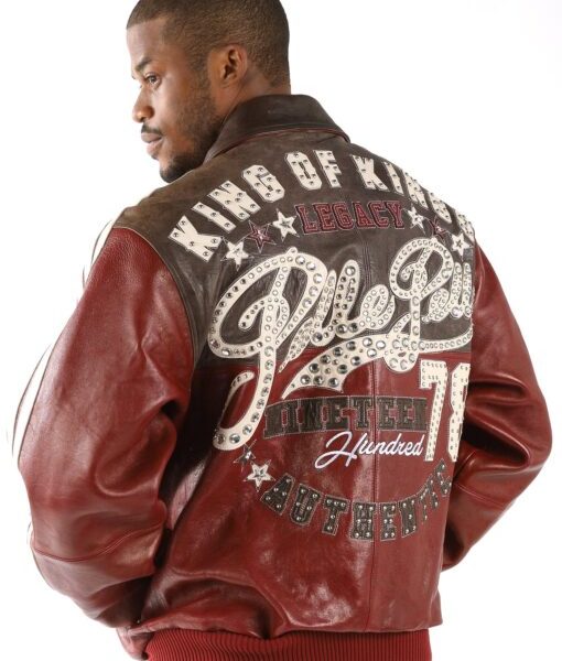 Pelle Pelle Maroon King Of Legacy Leather Jacket, pellepelle.us