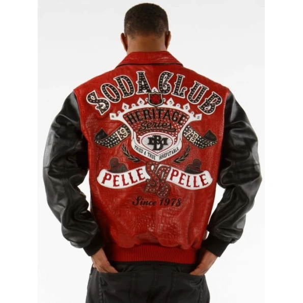 Pelle Pelle Black Red Heritage Leather Jacket, pellepelle.us