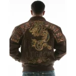 Pelle Pelle Snakeskin Brown Wool Jacket, pellepelle.us