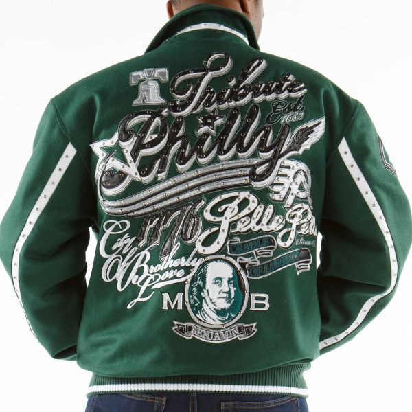 Pelle Pelle Dark Green MB Wool Leather Jacket, pellepelle.us