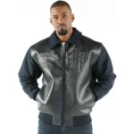 Pelle Pelle Blue Leather Wool Jacket