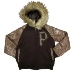 Pelle Pelle Women Snake Print Fur Hood Jacket