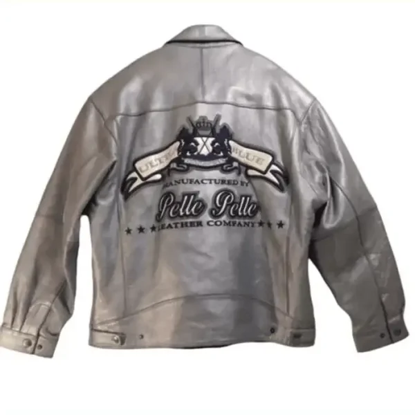 Pelle Pelle Grey Embossed Leather Jacket