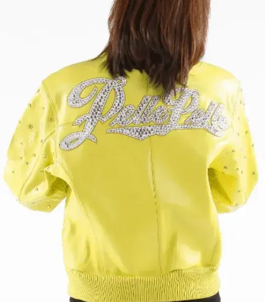 Pelle Pelle Women Yellow Studded Leather Jacket