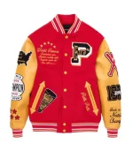 Pelle Pelle Red Yellow MB Varsity Jacket