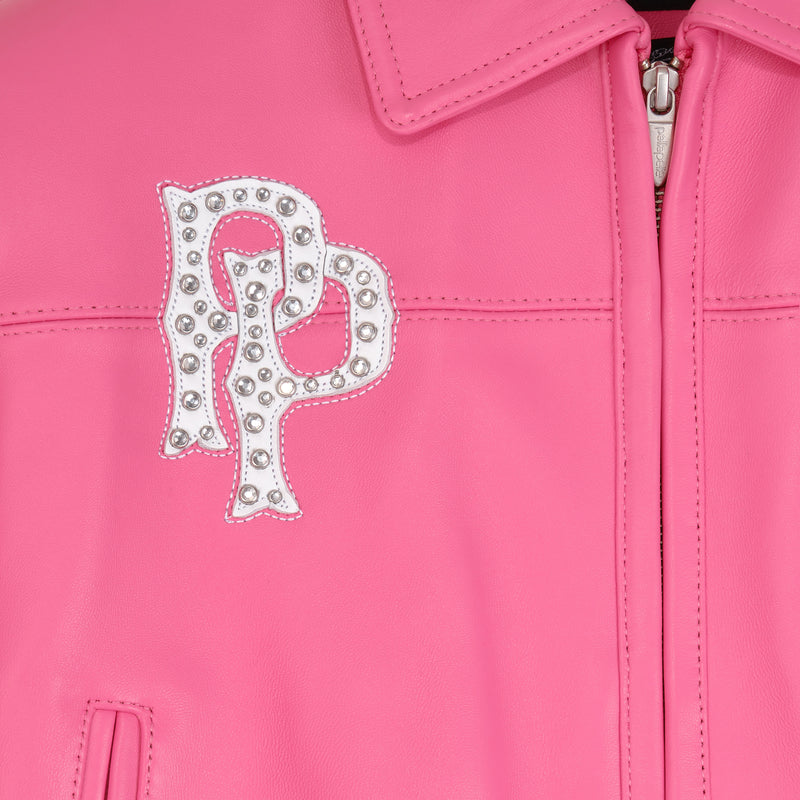 Pelle Pelle American Bruiser Pink Crop Leather Jacket view 5