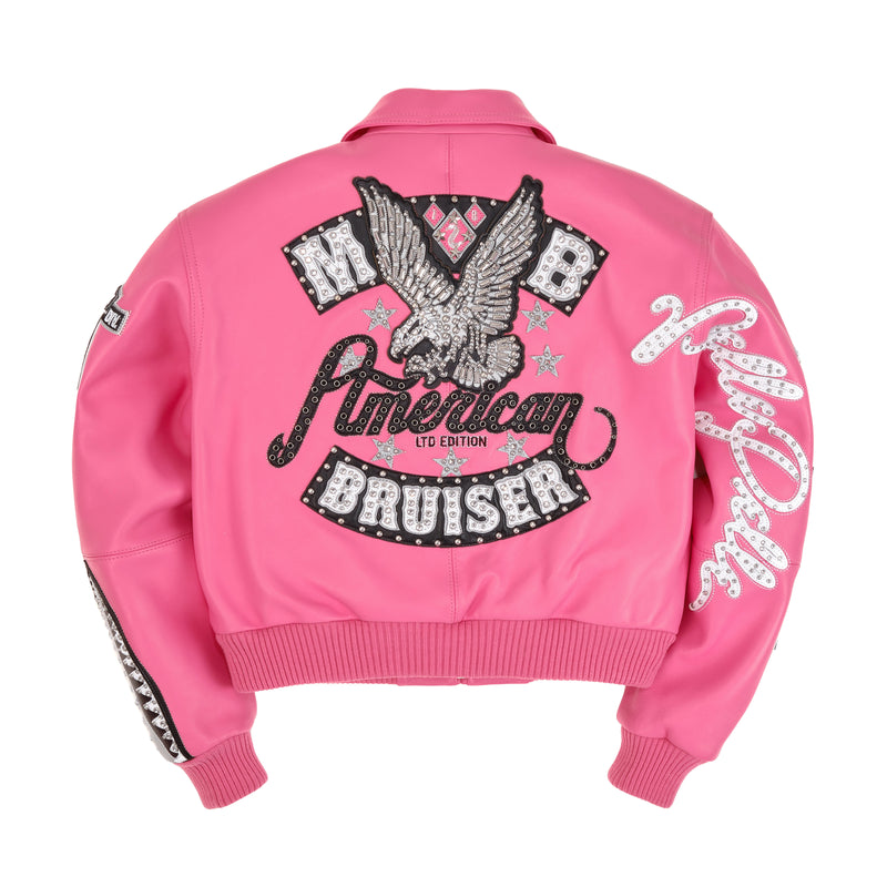 Pelle Pelle American Bruiser Pink Crop Leather Jacket view 2