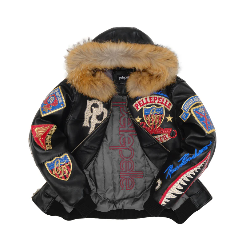 Pelle Pelle American Bruiser Black Hooded Jacket view 3