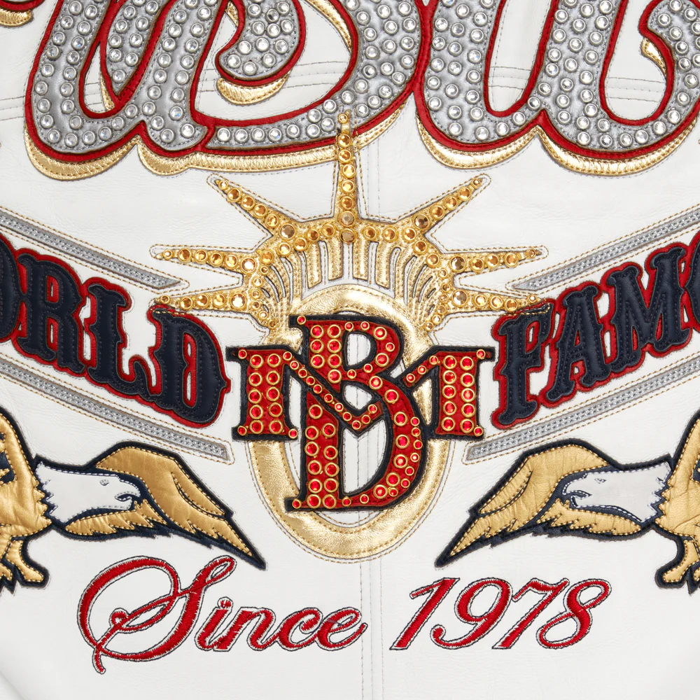 Pelle Pelle Stars and Stripes White Leather Jacket view 6